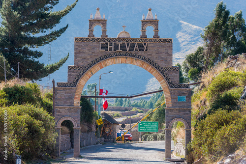 Chivay gateway in the peruvian Andes at Arequipa Peru photo