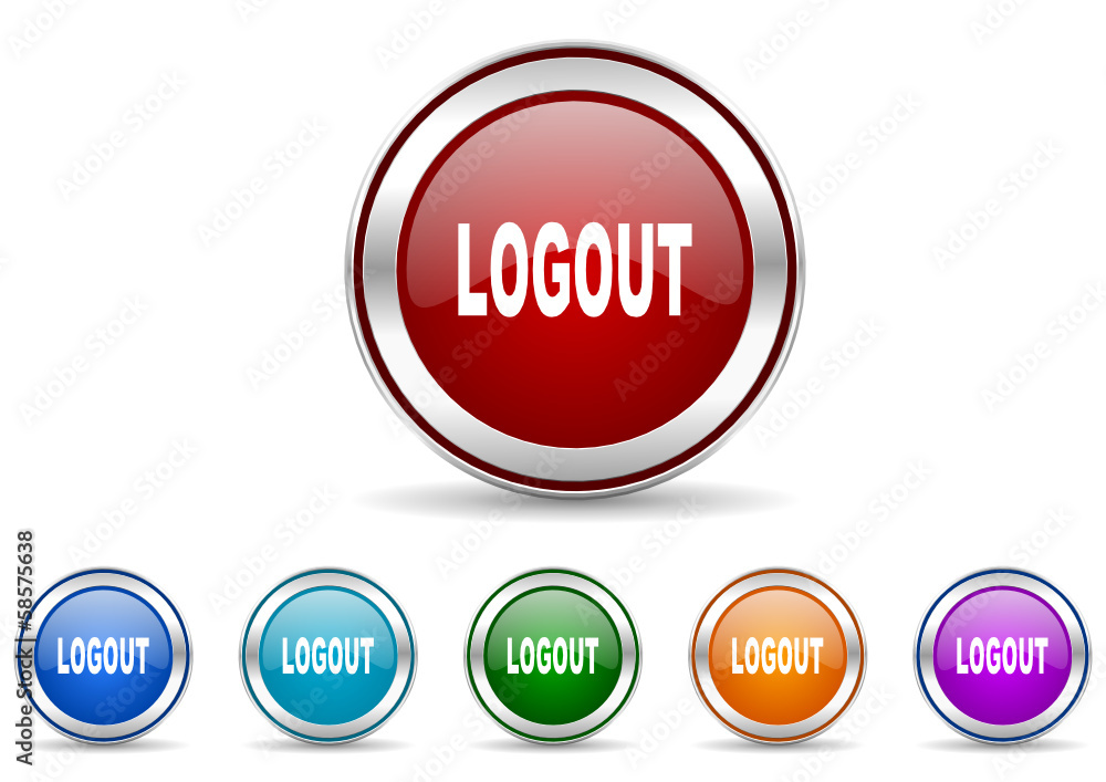 logout icon vector set