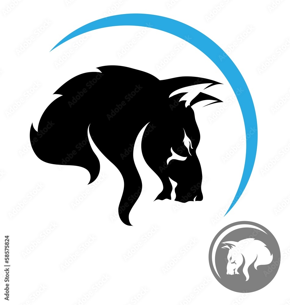 stylized wolf head stylized wolf head