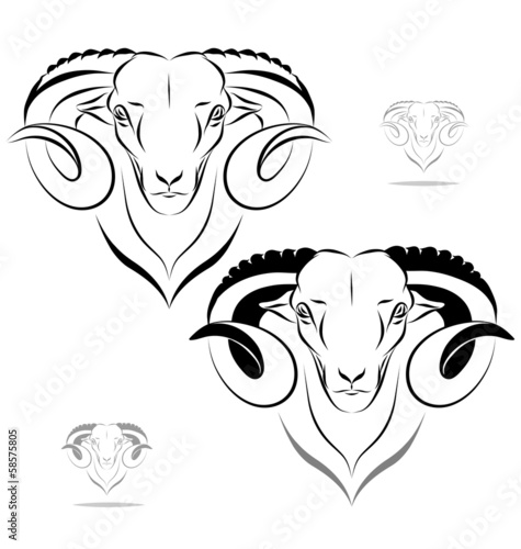 stylized ram head