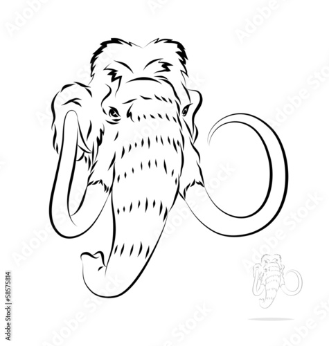 stylized mammoth head