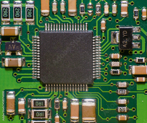 Macro view of processor microchip