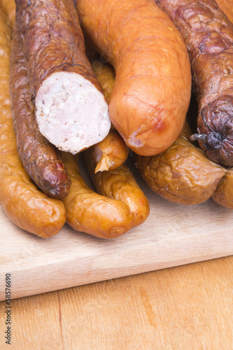 meat products on a wooden table