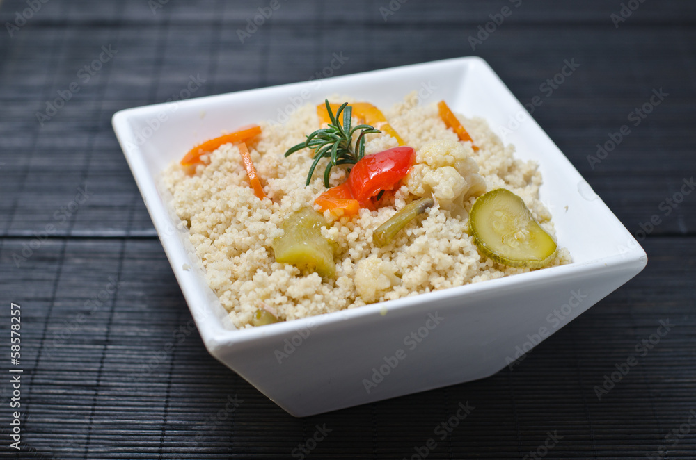Cous cous, amaranth or birdseed with vegetables Cous cous, amaranth or birdseed with vegetables