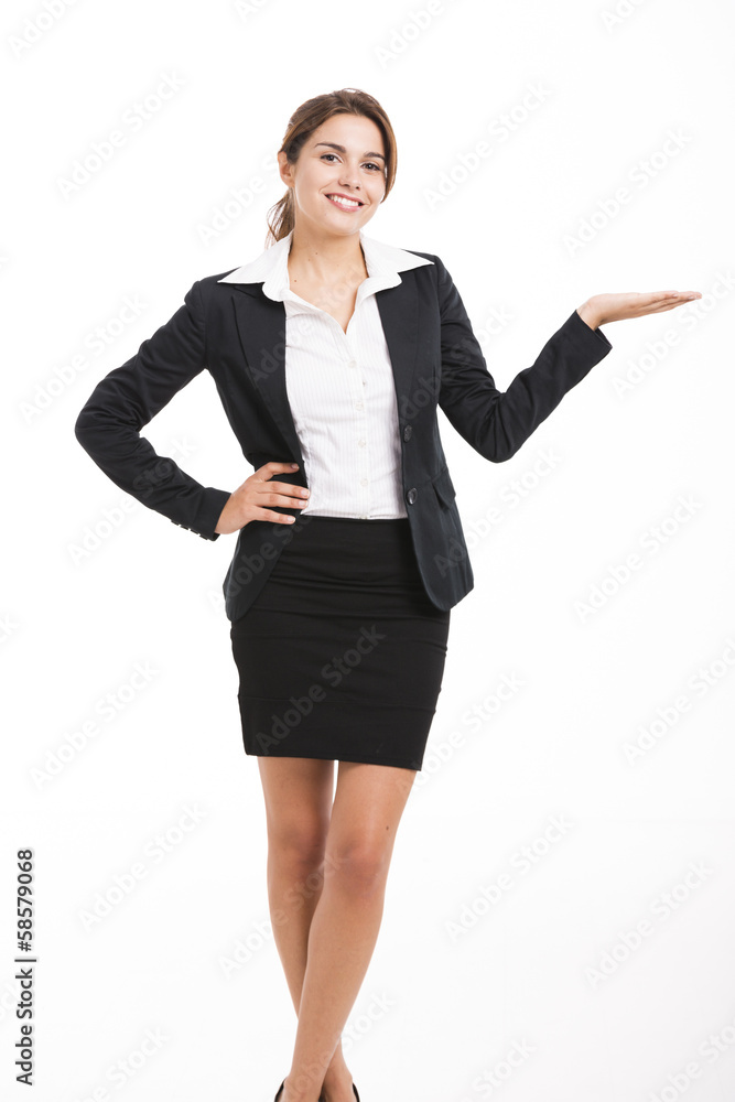 Business woman showing something Business woman showing something