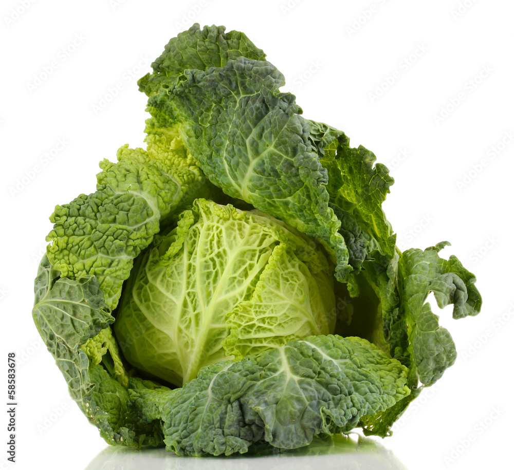 Fresh savoy cabbage isolated on white Fresh savoy cabbage isolated on white