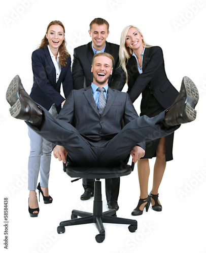 Group of business people is...