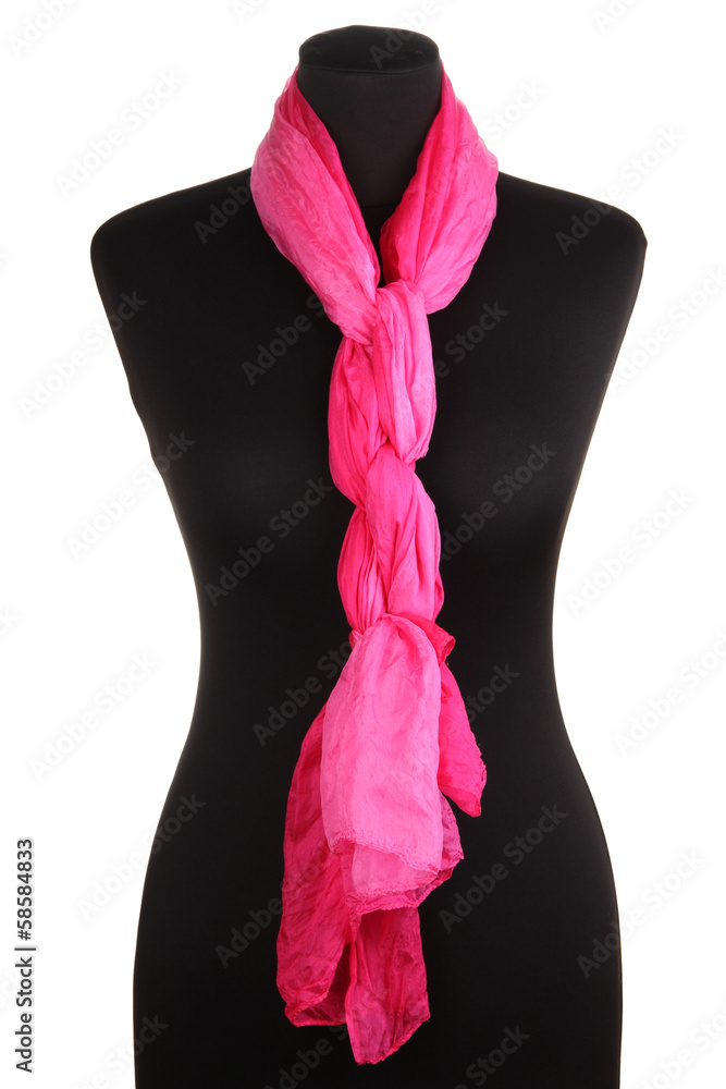 Mannequin wearing scarf isolated on white Mannequin wearing scarf isolated on white