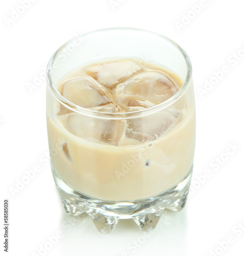 Baileys liqueur in glass isolated on white