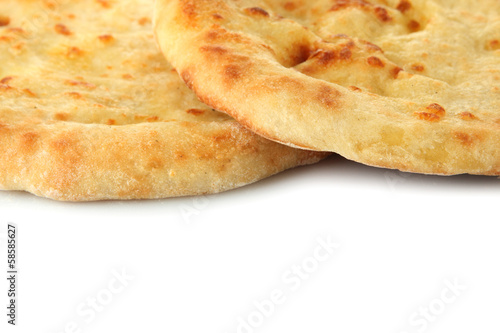 Pita breads isolated on white