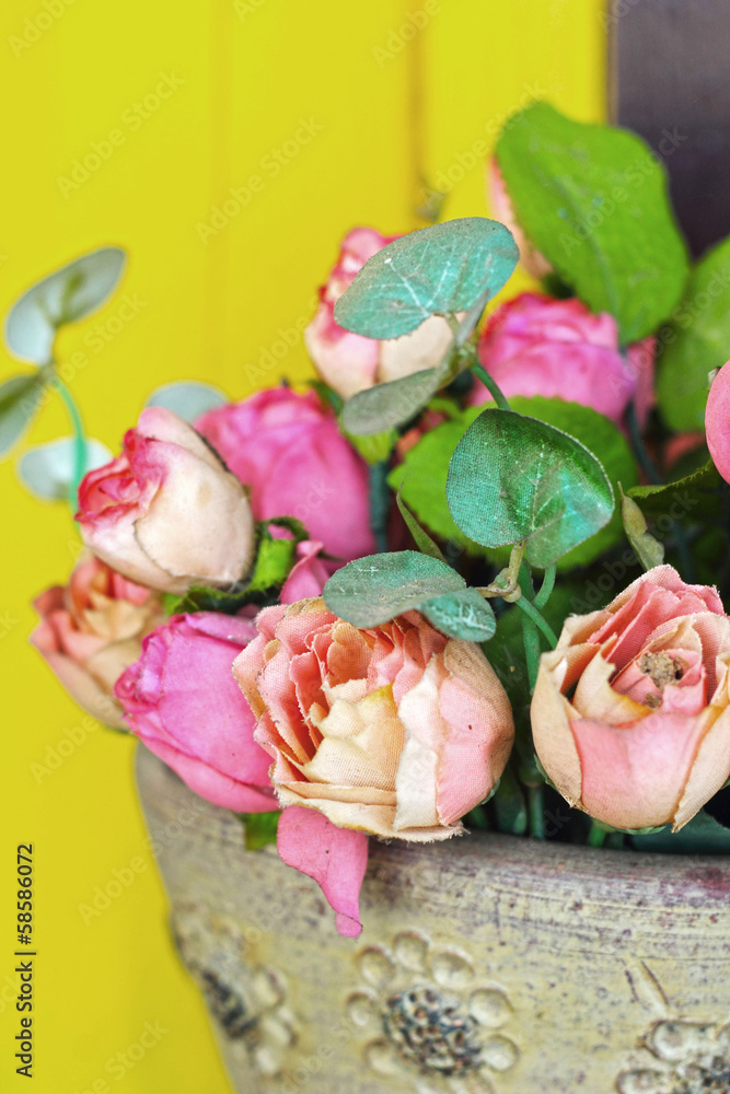 Beautiful rose of artificial flowers Beautiful rose of artificial flowers