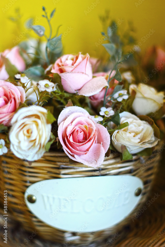 Beautiful rose of artificial flowers Beautiful rose of artificial flowers