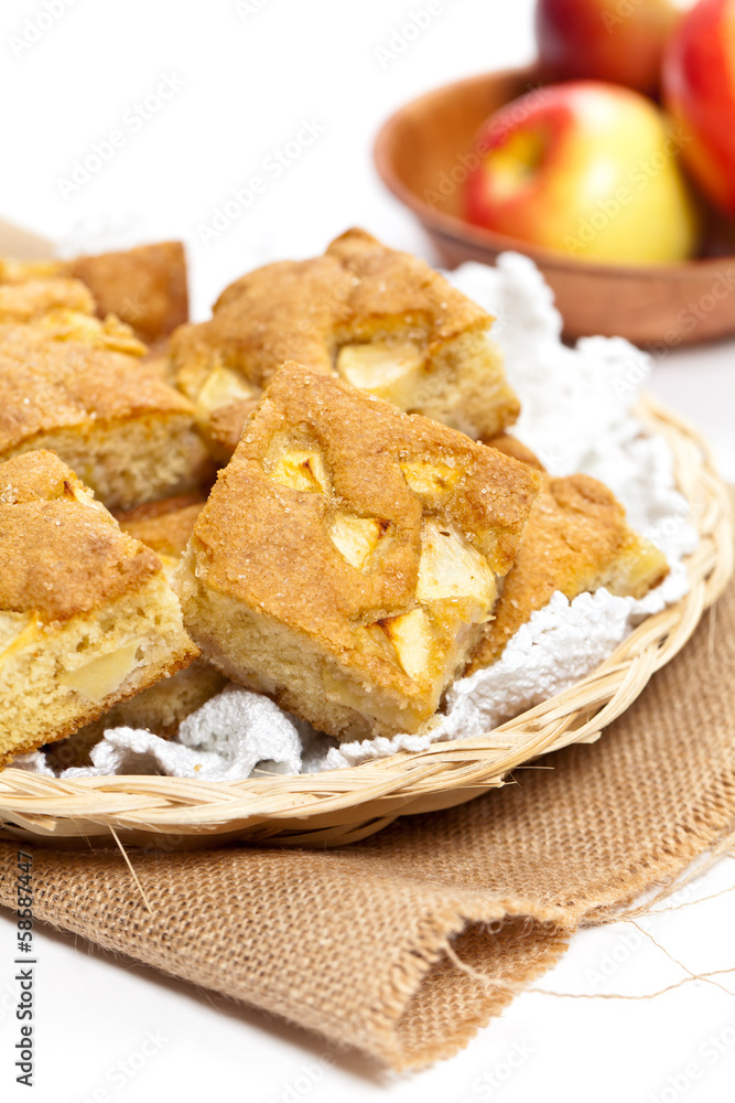 Pieces of an apple cake Pieces of an apple cake