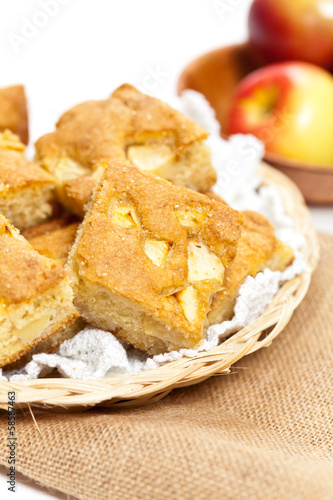 Pieces of an apple cake