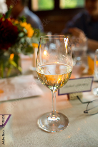 Wedding Whit Wine in Glass