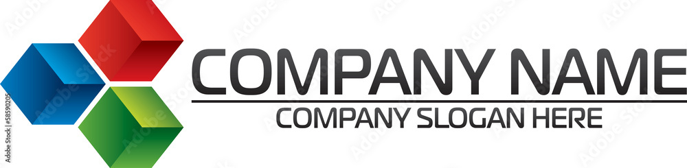 Company logo - three color cube Company logo - three color cube