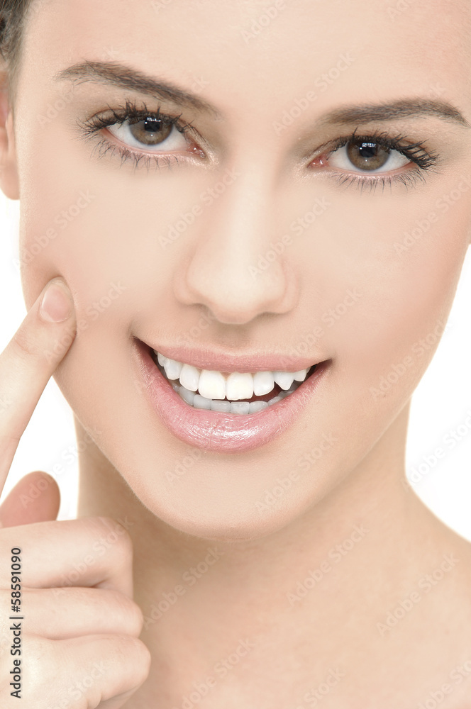 Close-up portrait of sexy caucasian young woman