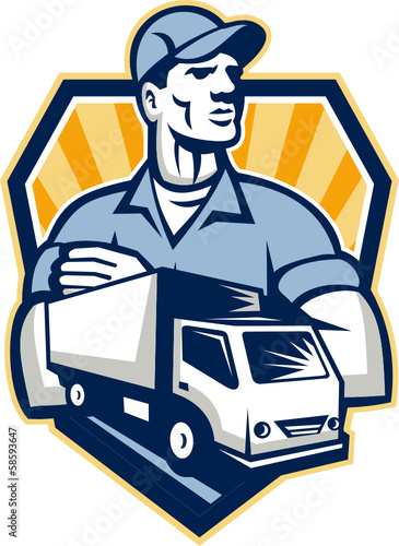 Removal Man Delivery Truck Crest Retro