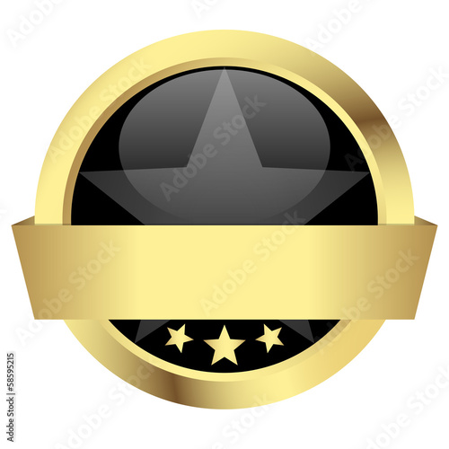 Button GOLD mit Banner - VORLAGE