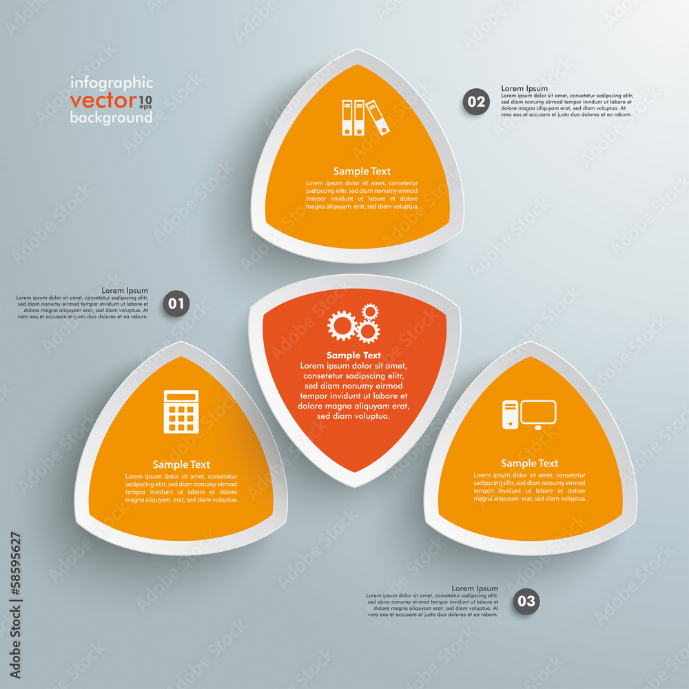 4 Round Triangles Orange Infographic 4 Round Triangles Orange Infographic
