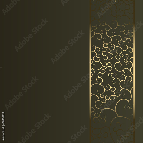 festive gold ribbon with a pattern of curls vector