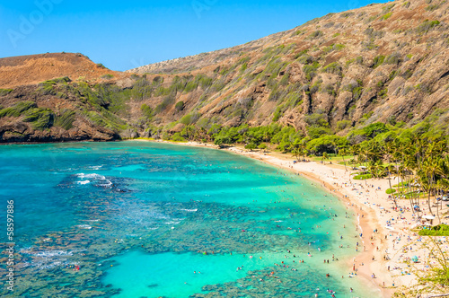 Snorkeling paradise Hanauma bay  Oahu  Hawaii
