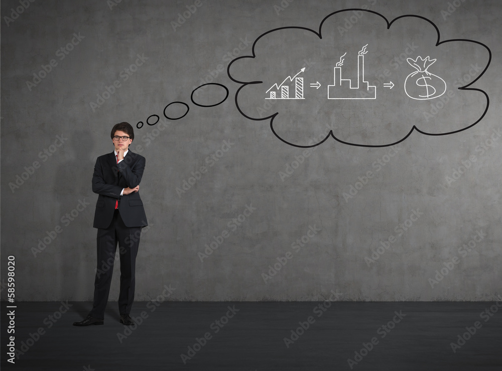 Businessman think about way to success Businessman think about way to success