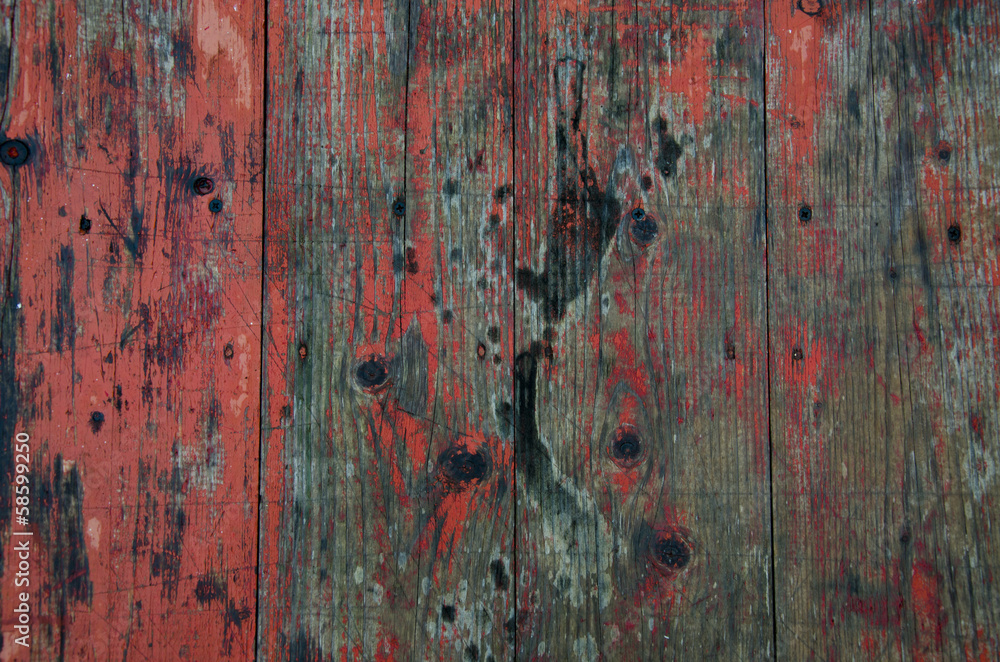 old red garden table planks background