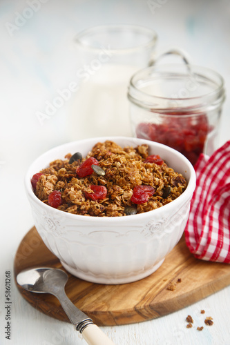 Granola with fruits and seeds