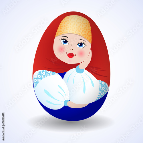 Stylized Russian matryoshka doll. Vector illustration