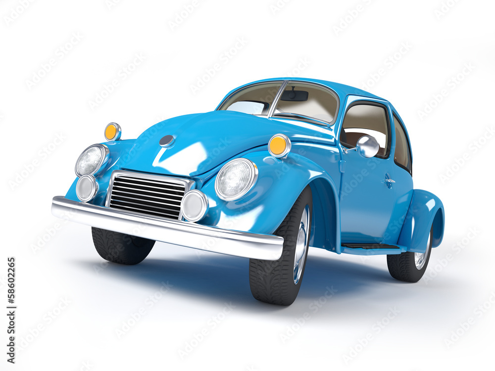 retro blue car