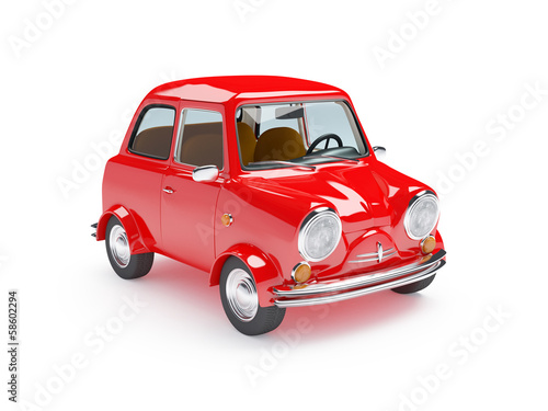 cute retro car red