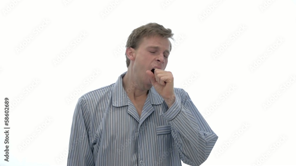 Tired or lazy yawning man Tired or lazy yawning man
