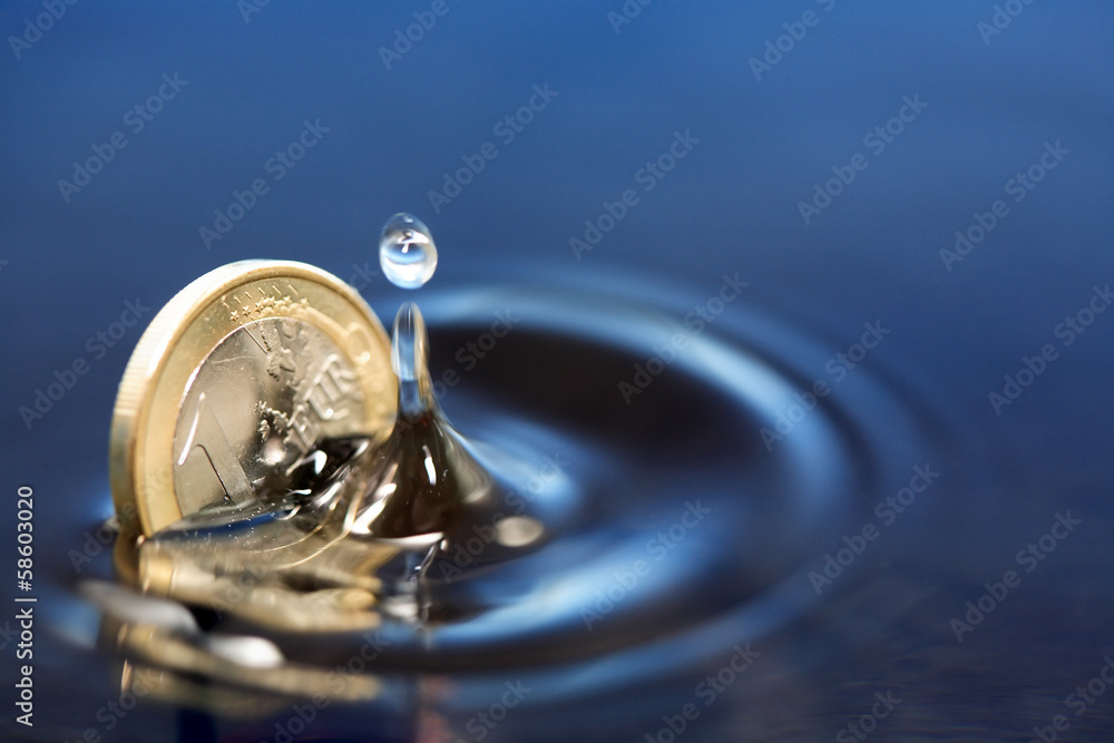 Sinking Euro Coin