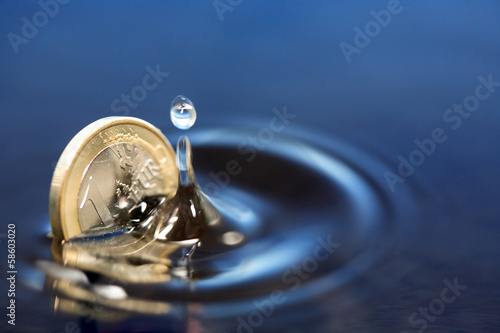 Sinking Euro Coin