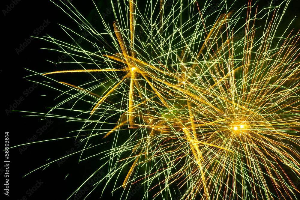 Obraz premium Colorful fireworks on the black sky