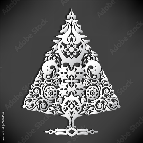 Stylized paper Christmas tree