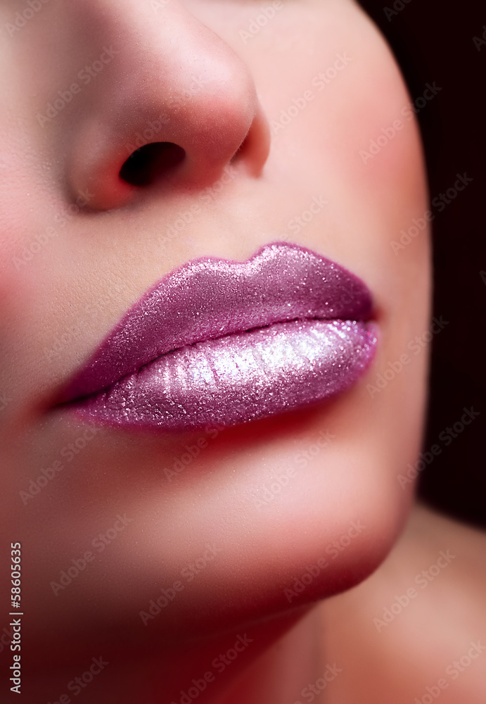 Close-up of beautiful womanish lips Close-up of beautiful womanish lips