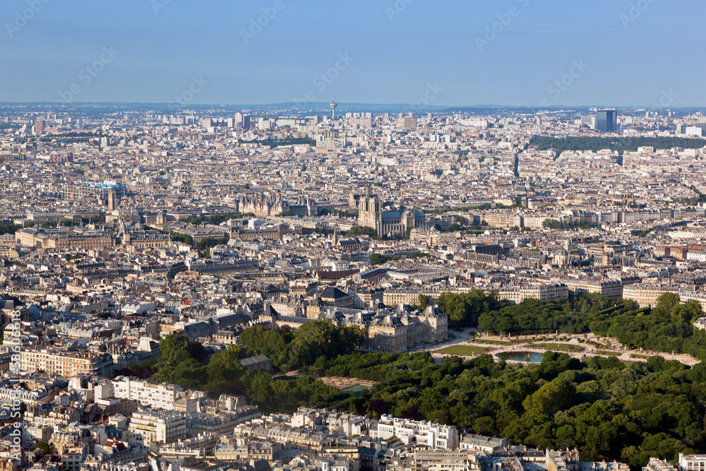 Paris, France top view on Notre Dame de Paris