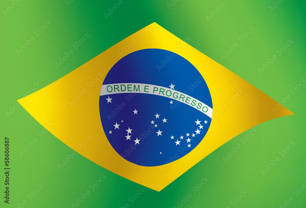 Petit Drapeau Brésilien Tenu Dans La Main Isolé Sur Fond Blanc Mini Drapeau Du Bresil Perche 27244284