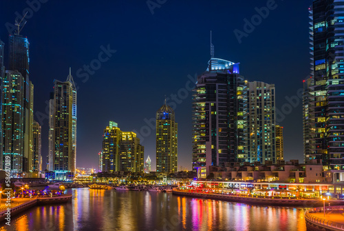 Nightlife in Dubai Marina. UAE. November 14  2012