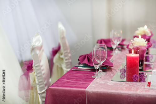 Table set for wedding or event party.