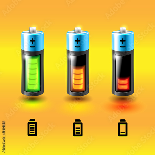 Set of vector batteries. Charge conditions.