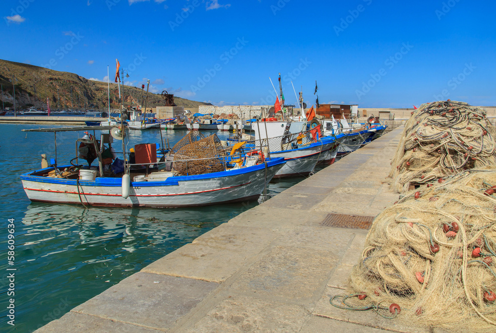 A typical Sicilian port in Castellammare del Golfo, Sicily