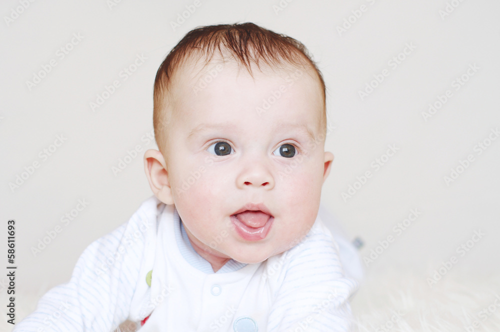 Portrait of happy baby age of 4 months