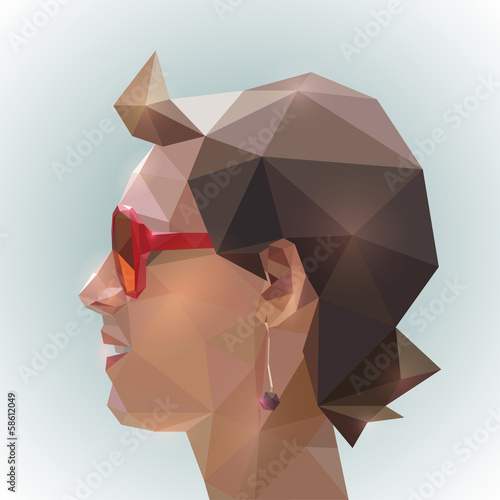 Young woman in origami style