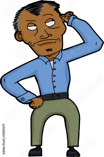 Skeptical Bow Legged Man