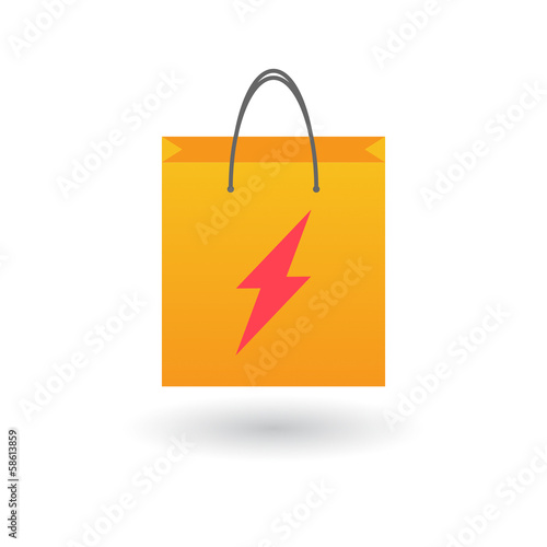 Shopping bag with lightning icon