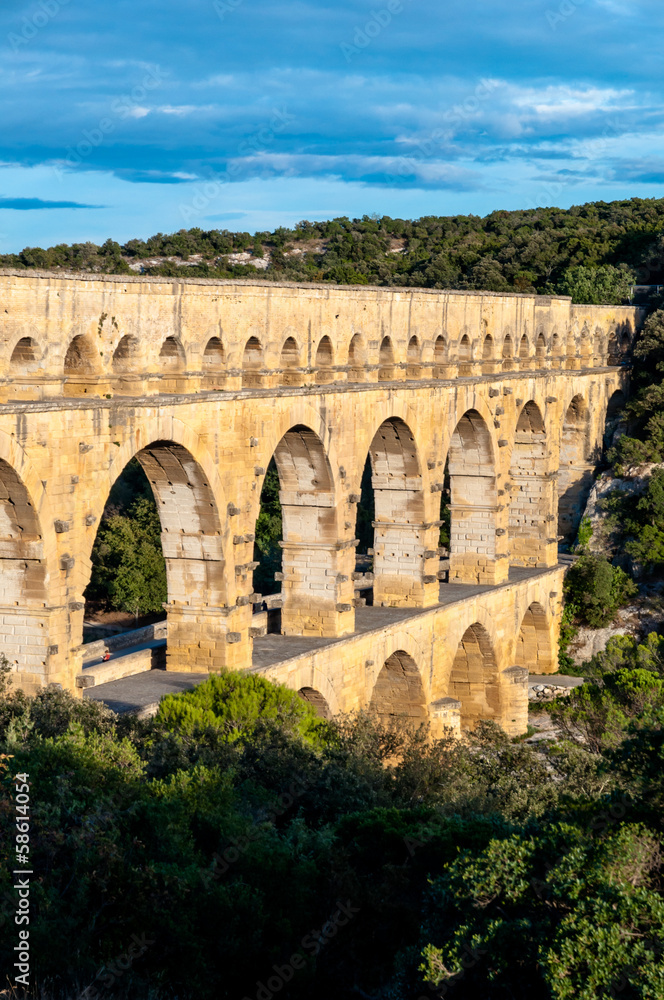 Pont du Gard side top view