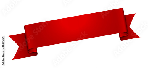 The blank glossy red ribbon